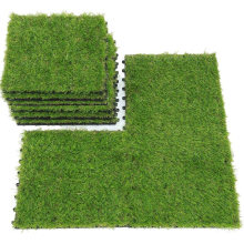 Wholesale DIY Artificial Grass Tiles Plastic Base Interlocking Deck Tiles